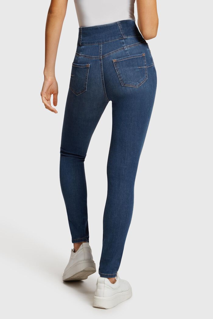 Body Contour: High Rise Skinny Jeans, BLUE MEDIUM WASHED, detail image number 1