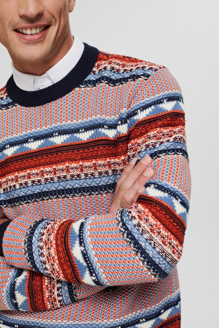 Jacquard jumper with Fair Isle pattern, NAVY, detail image number 0