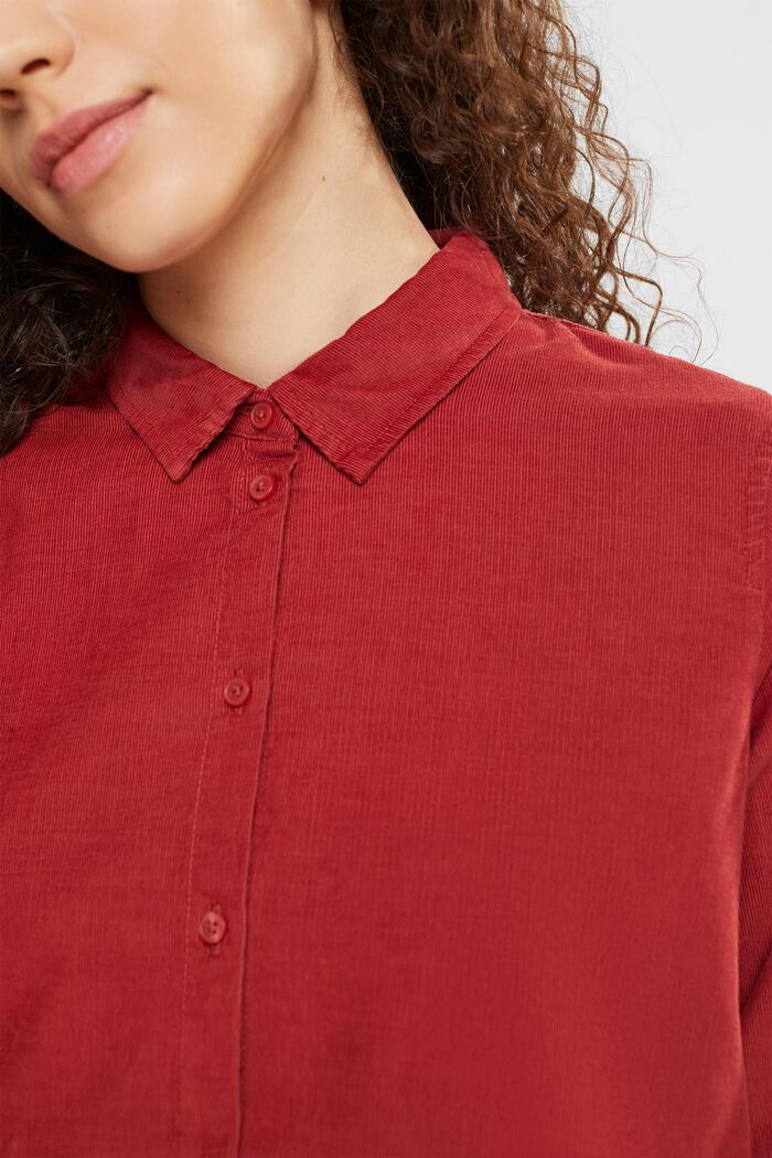 Needlecord shirt blouse, TERRACOTTA, detail image number 0