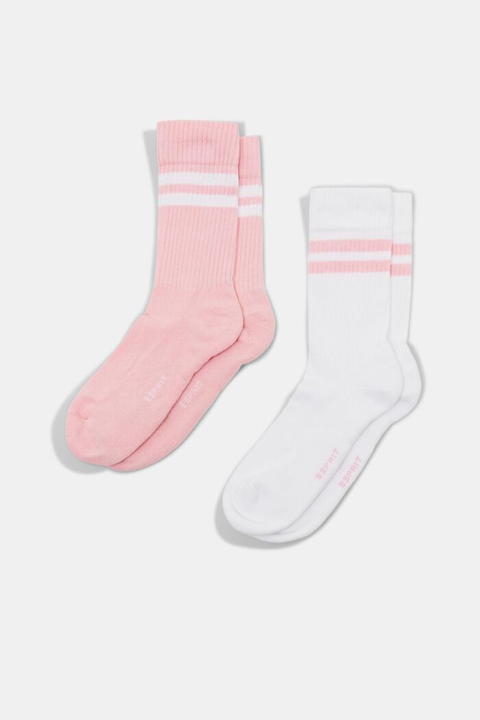 2-pack of tennis socks, organic cotton blend, LIGHT PINK, detail image number 0