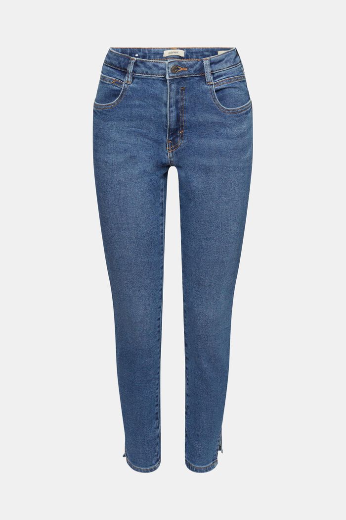 High-rise slim fit jeans, BLUE MEDIUM WASHED, detail image number 7