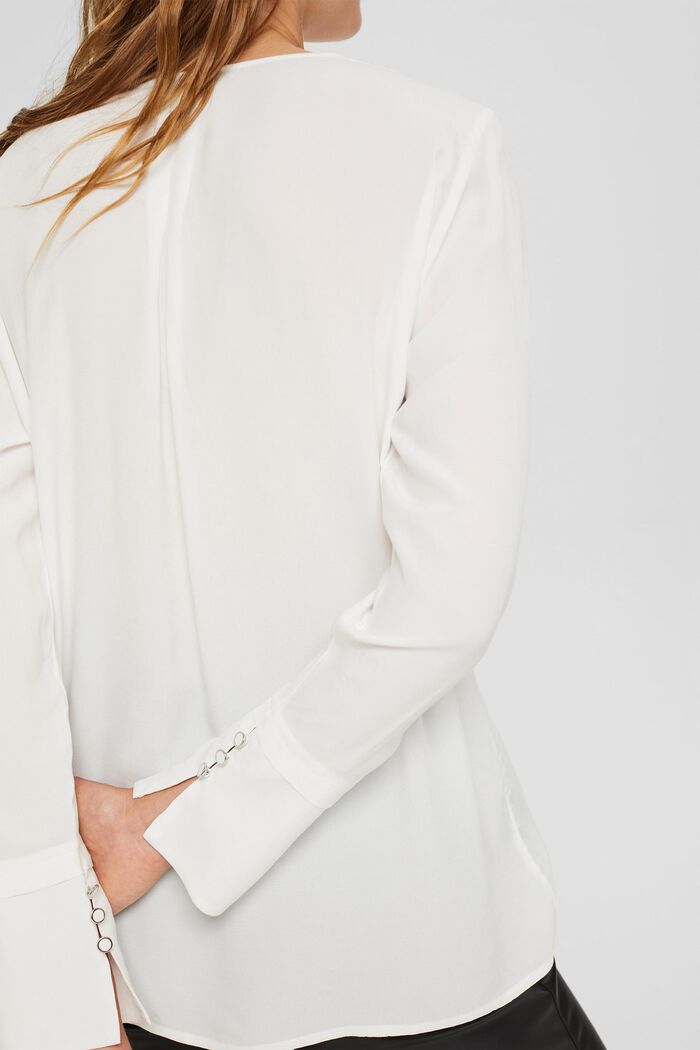 Wide-cuff blouse, LENZING™ ECOVERO™, OFF WHITE, detail image number 2
