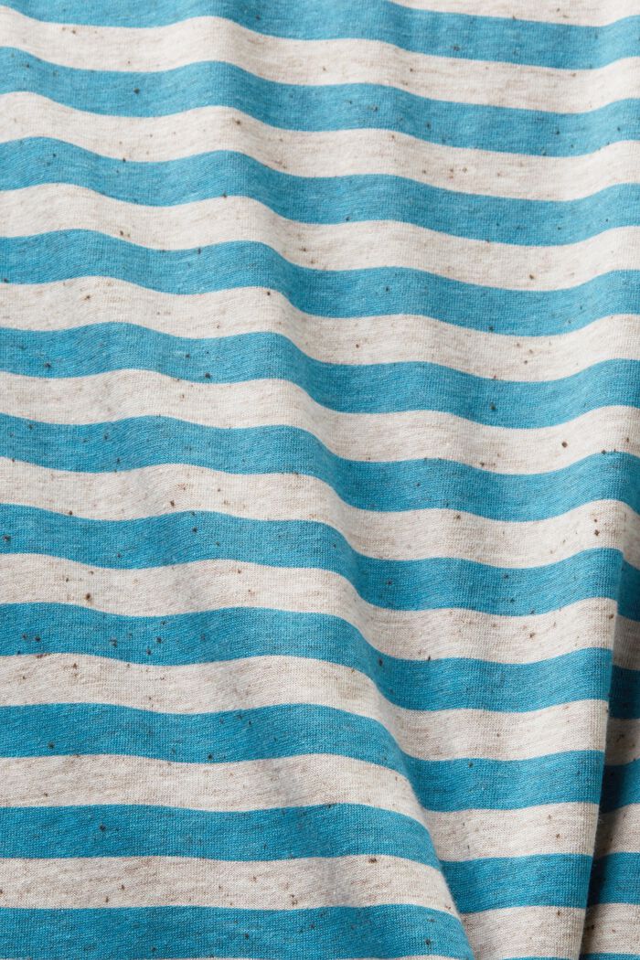Striped Jersey Long Sleeve Top, DARK TURQUOISE, detail image number 6