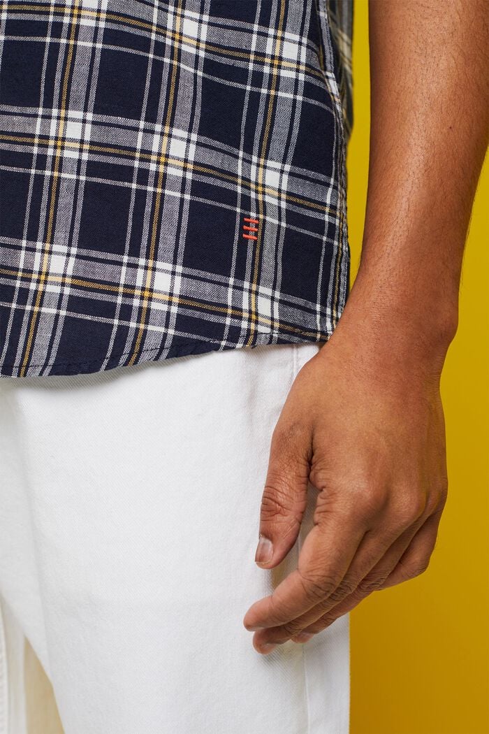 Checked short-sleeve shirt, NAVY, detail image number 2