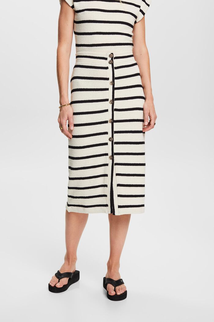 ESPRIT - Striped Cotton Modal Midi Skirt at our online shop