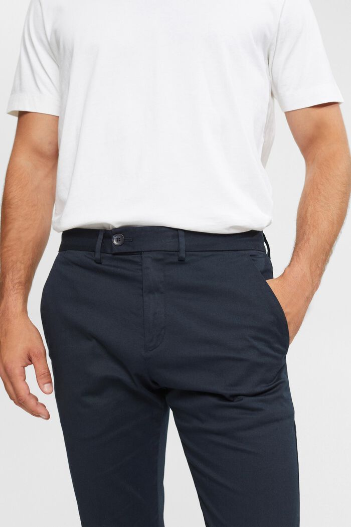 Stretch cotton chinos, NAVY, detail image number 2