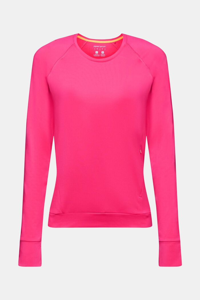 Long-sleeved sports top with E-Dry, PINK FUCHSIA, detail image number 6
