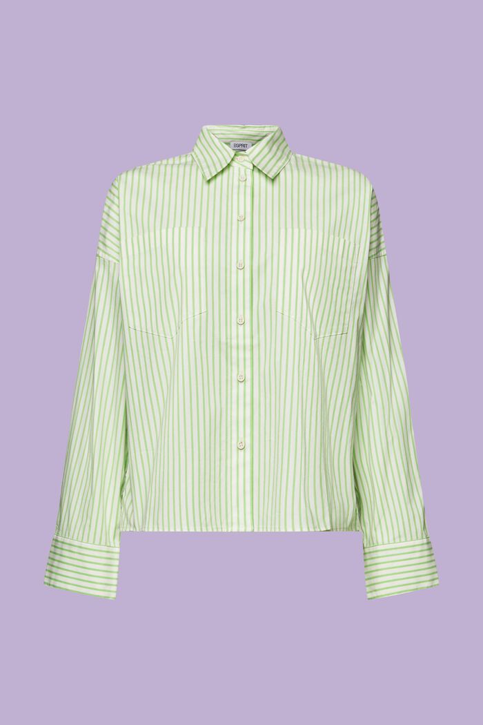 Striped Button-Down Shirt, GREEN, detail image number 6