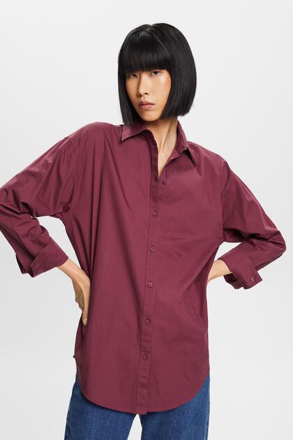 Poplin shirt blouse, 100% cotton