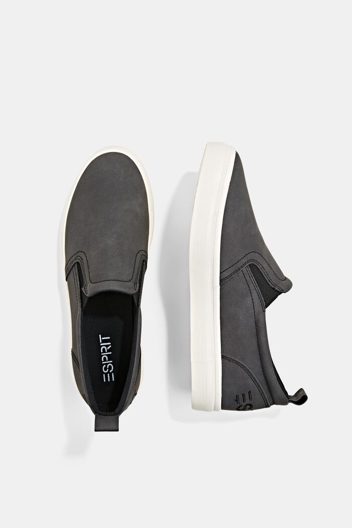 Slip-on trainers with a platform sole, DARK GREY, detail image number 1
