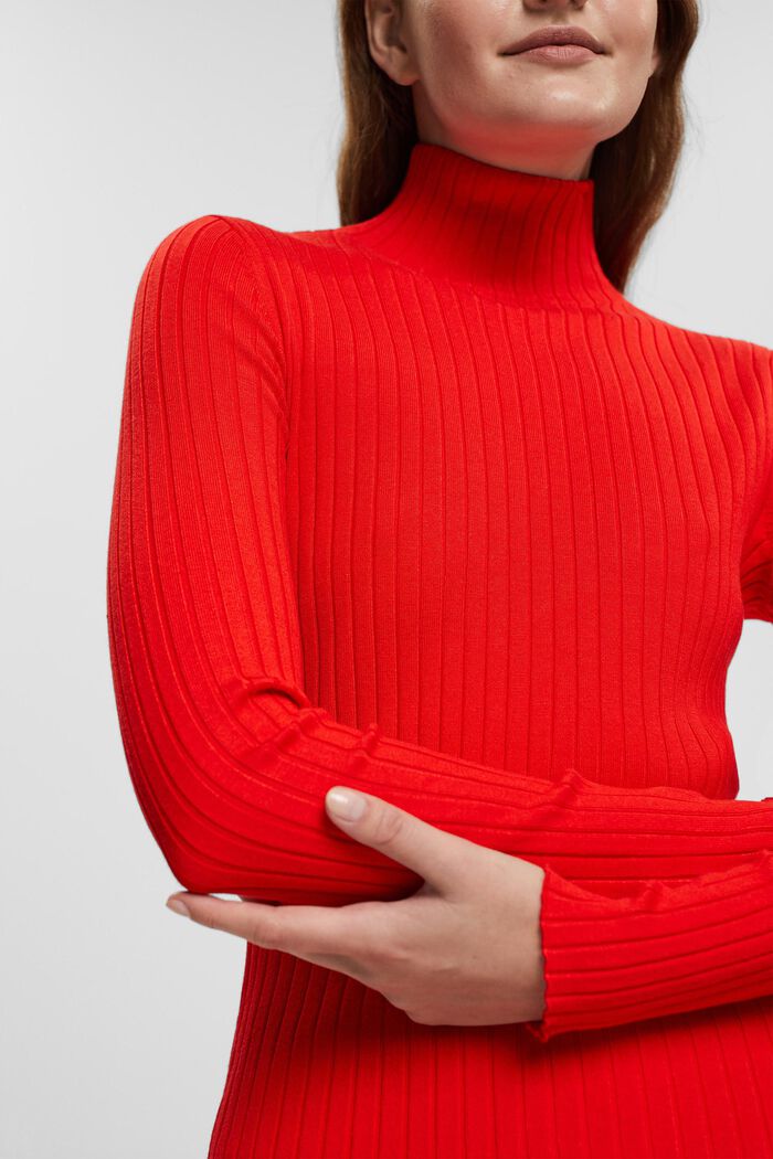 Stand-up collar jumper, RED, detail image number 0