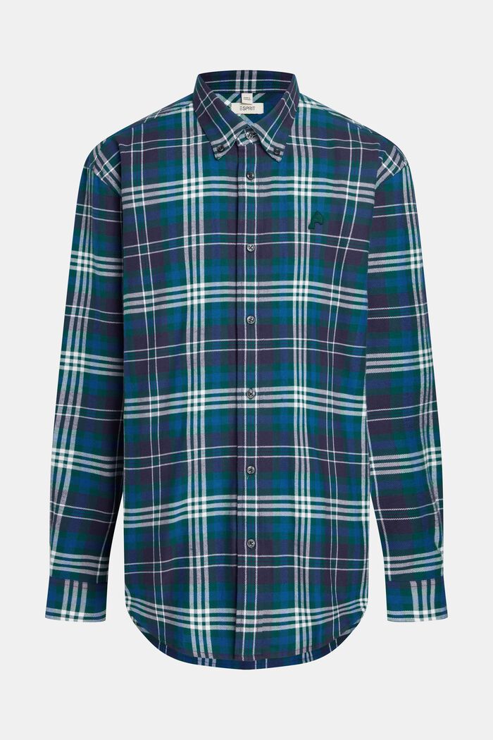 Plaid flannel shirt, TEAL BLUE, detail image number 5