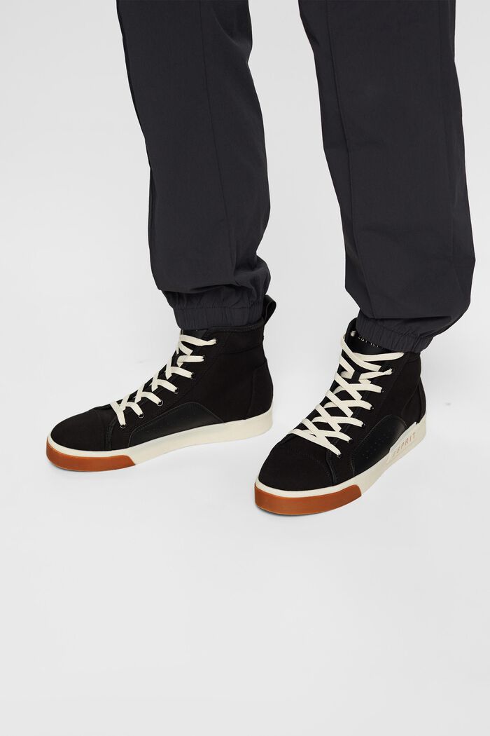 High-top canvas trainers, BLACK, detail image number 0