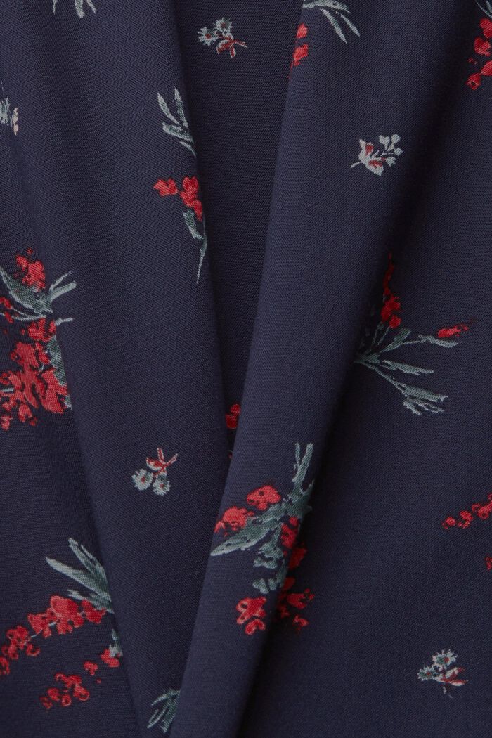 Blouse with a floral pattern, LENZING™ ECOVERO™, NAVY, detail image number 4