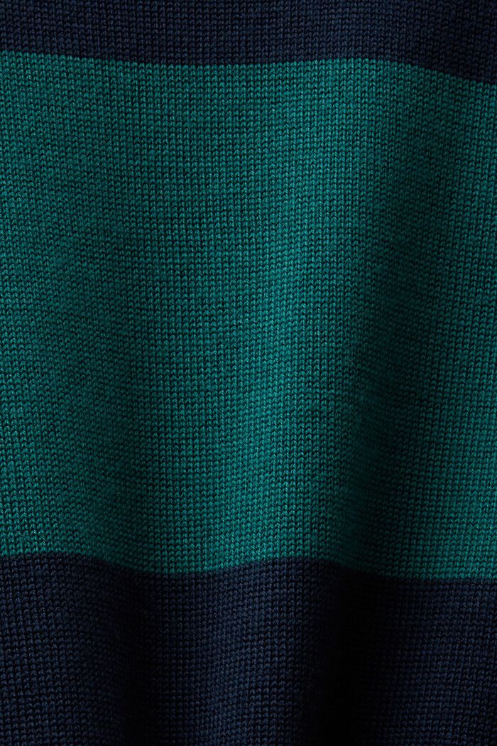 Wool Seamless Striped Pullover, DARK BLUE, detail image number 6