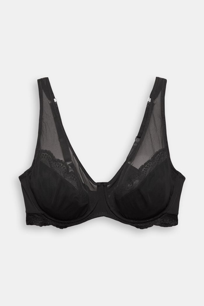 Unpadded, underwire bra with lace details