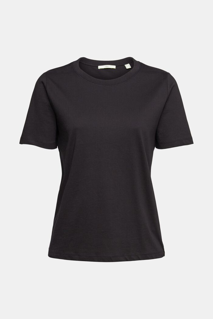 Plain T-shirt, BLACK, detail image number 2