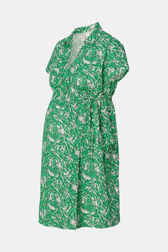 MATERNITY Wrap-Over Shirt Dress, BRIGHT GREEN, detail image number 5
