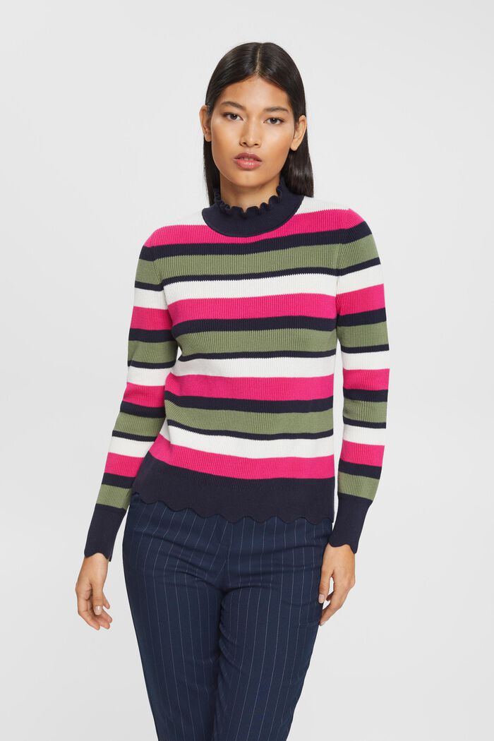 Striped jumper, PINK FUCHSIA, detail image number 0