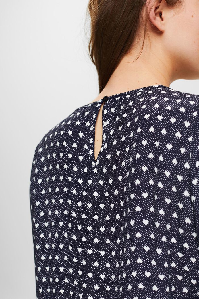 Blouse with an all-over print, NAVY, detail image number 2