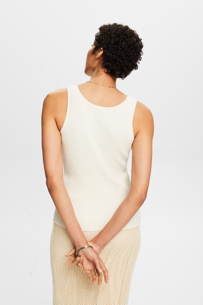 Ribbed Sweater Tank, CREAM BEIGE, detail image number 3