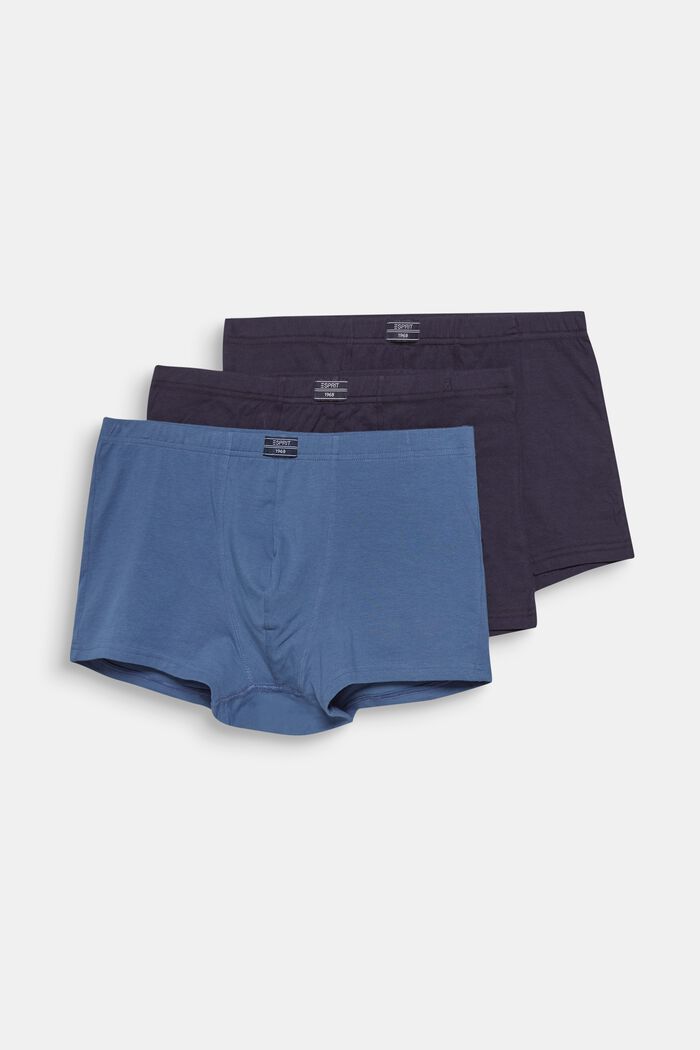Stretch cotton hipster shorts in a triple pack, NAVY, overview