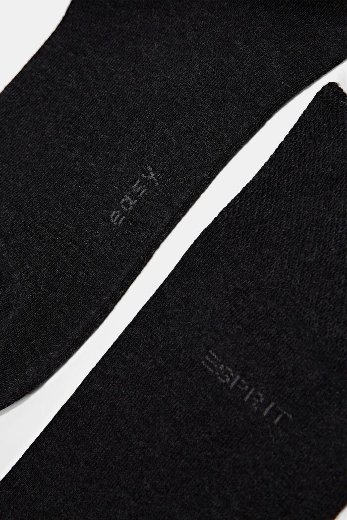 Double pack of socks with soft cuffs, blended organic cotton, BLACK, detail image number 1