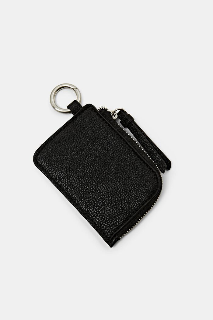 Faux Leather Crossbody Phone Pouch, BLACK, detail image number 1