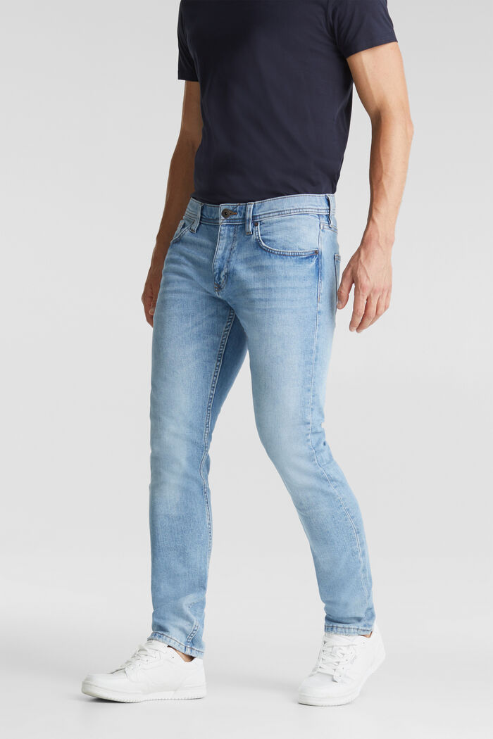 Stretch jeans containing organic cotton, BLUE LIGHT WASHED, detail image number 0