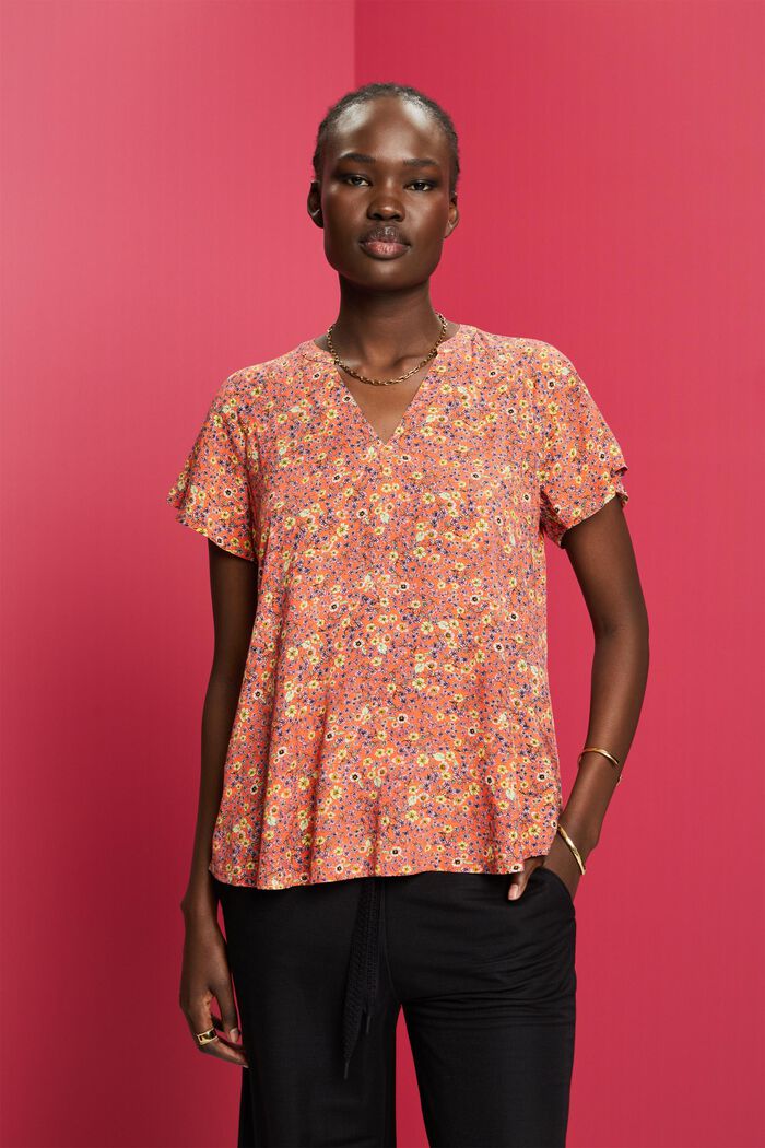 ESPRIT - Patterned blouse, LENZING™ ECOVERO™ at our online shop