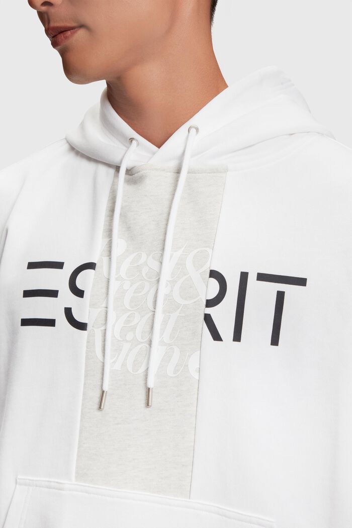 Patched hoodie, WHITE, detail image number 2