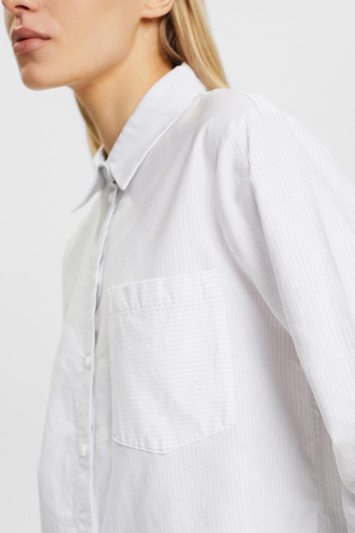 Striped cotton blouse, LIGHT BLUE, detail image number 2