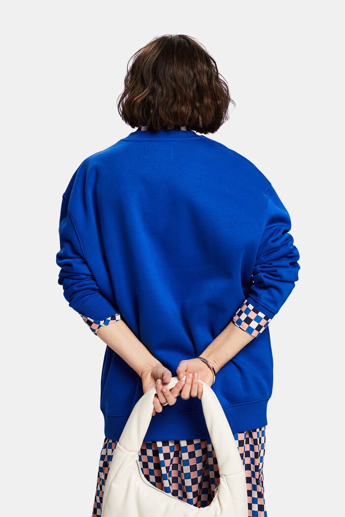 Cotton Blend Pullover Sweatshirt, BRIGHT BLUE, detail image number 2