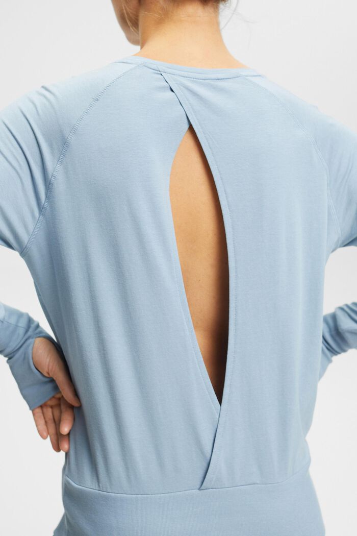 Long sleeve top with thumb holes, PASTEL BLUE, detail image number 4