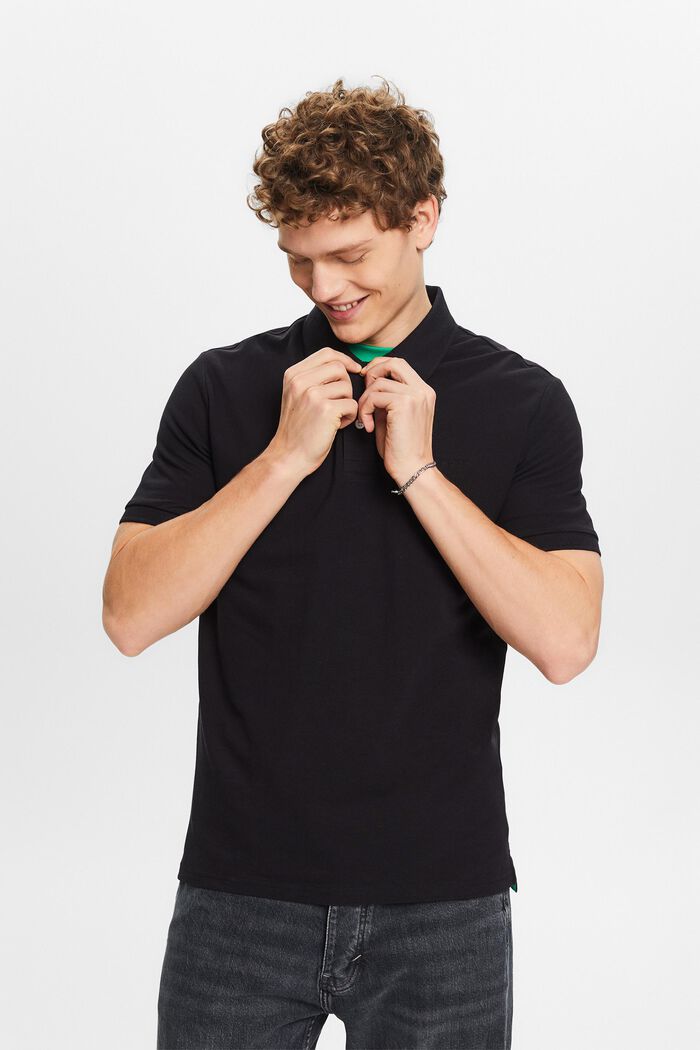 Piqué Polo Shirt, BLACK, detail image number 4