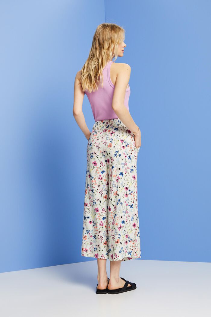 Printed pull-on culotte, OFF WHITE, detail image number 3
