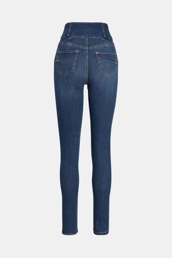 Body Contour: High Rise Skinny Jeans, BLUE MEDIUM WASHED, detail image number 4