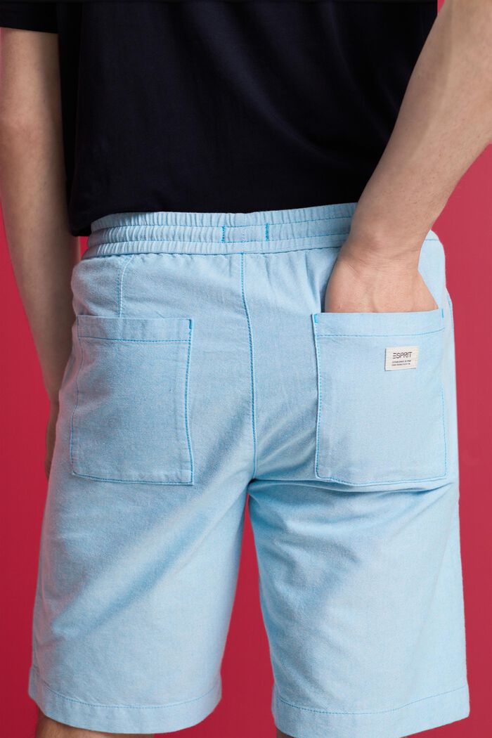 Pull-on twill shorts, 100% cotton, DARK TURQUOISE, detail image number 4