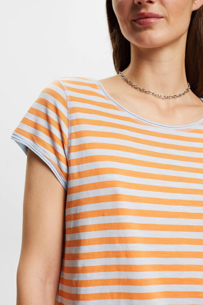 Striped roll edge t-shirt, PASTEL BLUE, detail image number 2