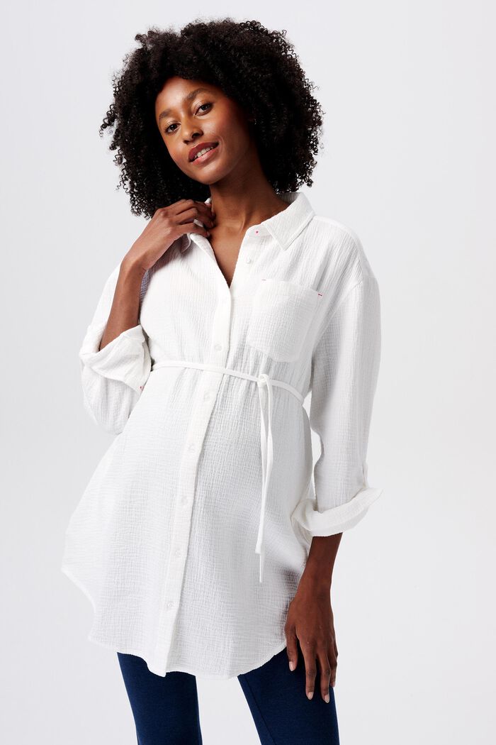 MATERNITY Long-Sleeve Blouse, BRIGHT WHITE, detail image number 0