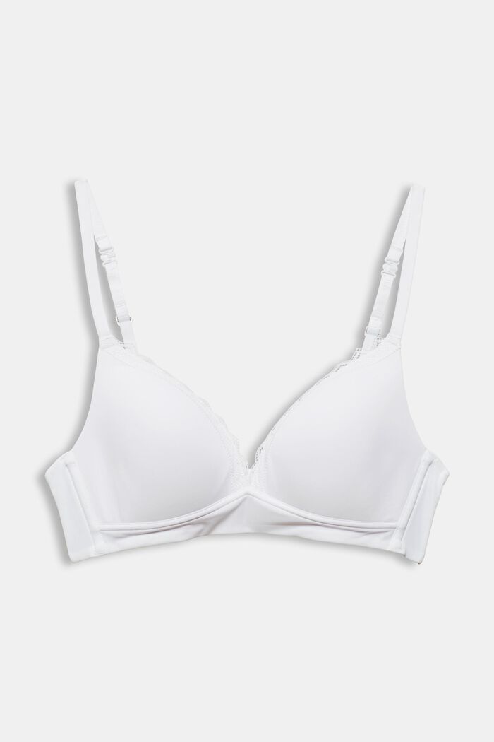Padded non-wired bra, extremely soft and comfy, WHITE, overview