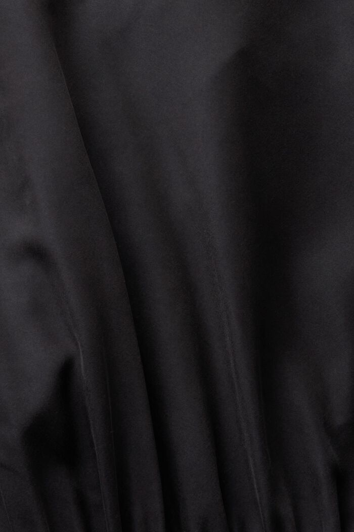 Washed Silk Parachute Midi Dress, BLACK, detail image number 4