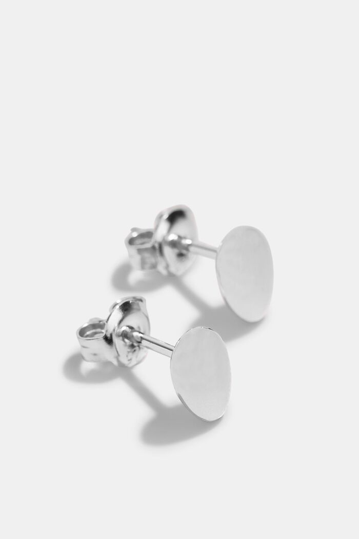 Oval stud earrings in sterling silver