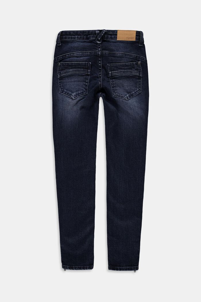 Stretch jeans in blended cotton with zips