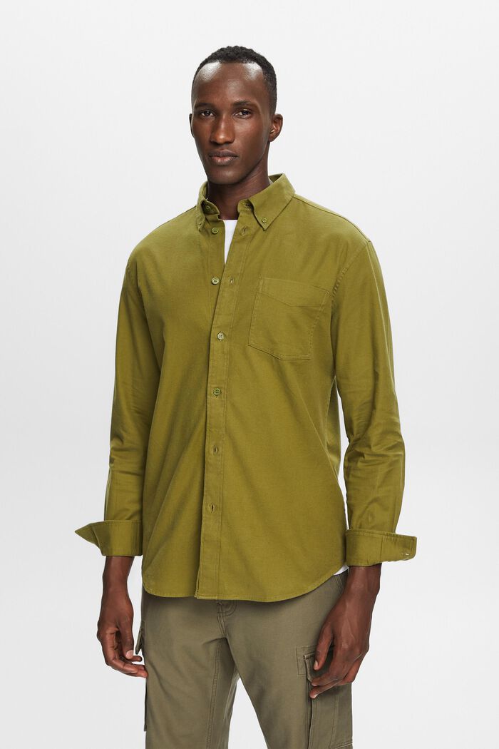 Twill Regular Fit Shirt, OLIVE, detail image number 0