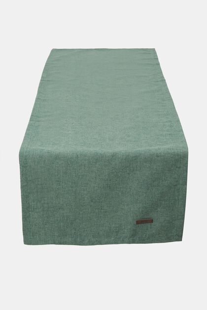 Table runner in melange woven fabric