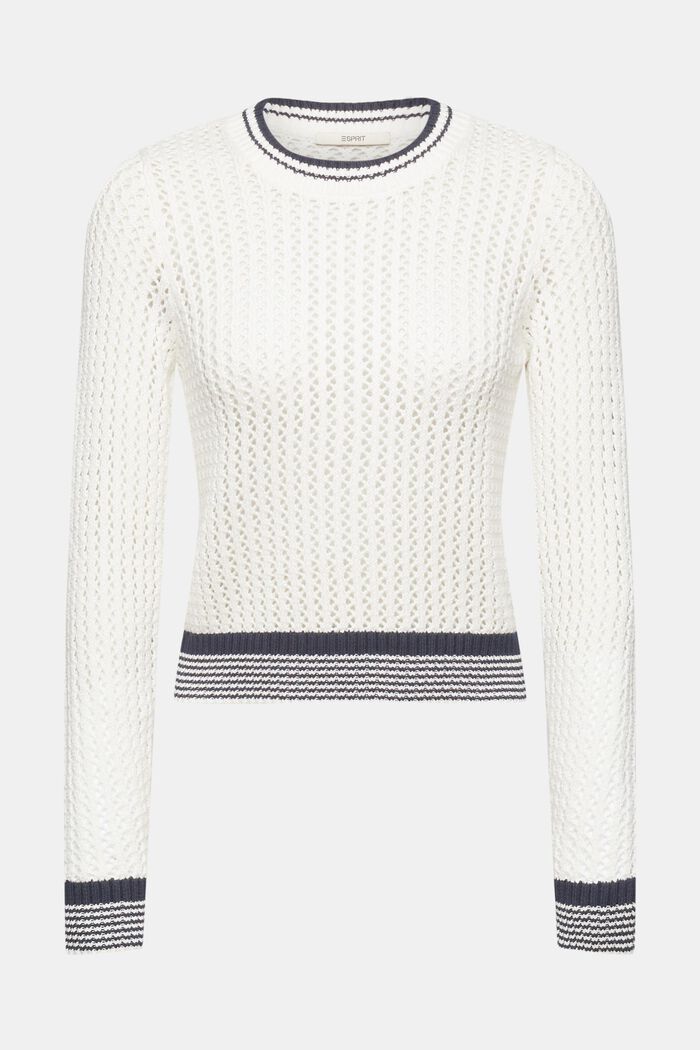 Organic cotton structured jumper, OFF WHITE, detail image number 6