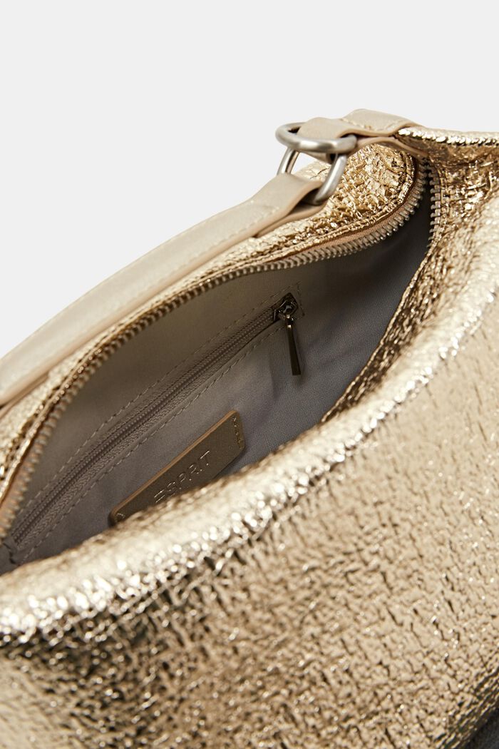 Faux Leather Shoulder Bag, GOLD, detail image number 2