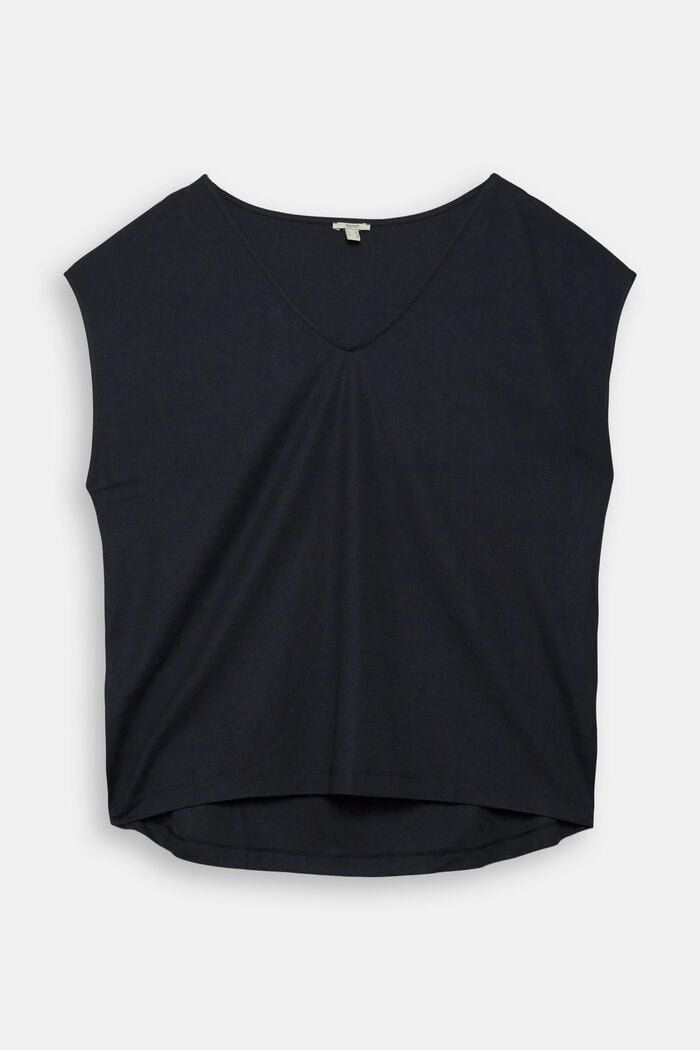 CURVY T-shirt with a V-neckline, BLACK, detail image number 7