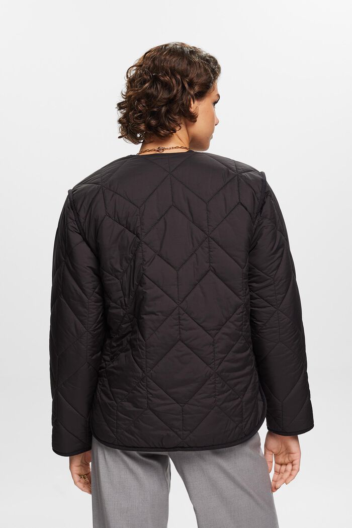 Recycled: quilted jacket with teddy lining, BLACK, detail image number 3